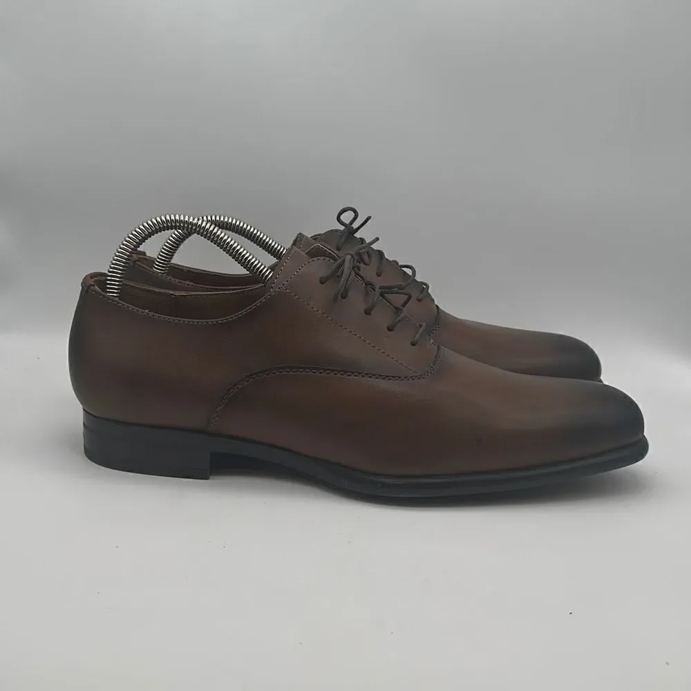 Ecco Men's Melbourne Plain-Toe‎ Oxfords Amber Brown Size 10M